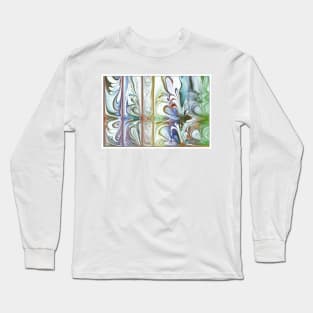 Stylized Abstract Swirls Pattern Long Sleeve T-Shirt